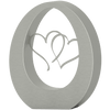 LEGEND Oval Hearts Cremation Urn for Ashes Silver Stainless Steel