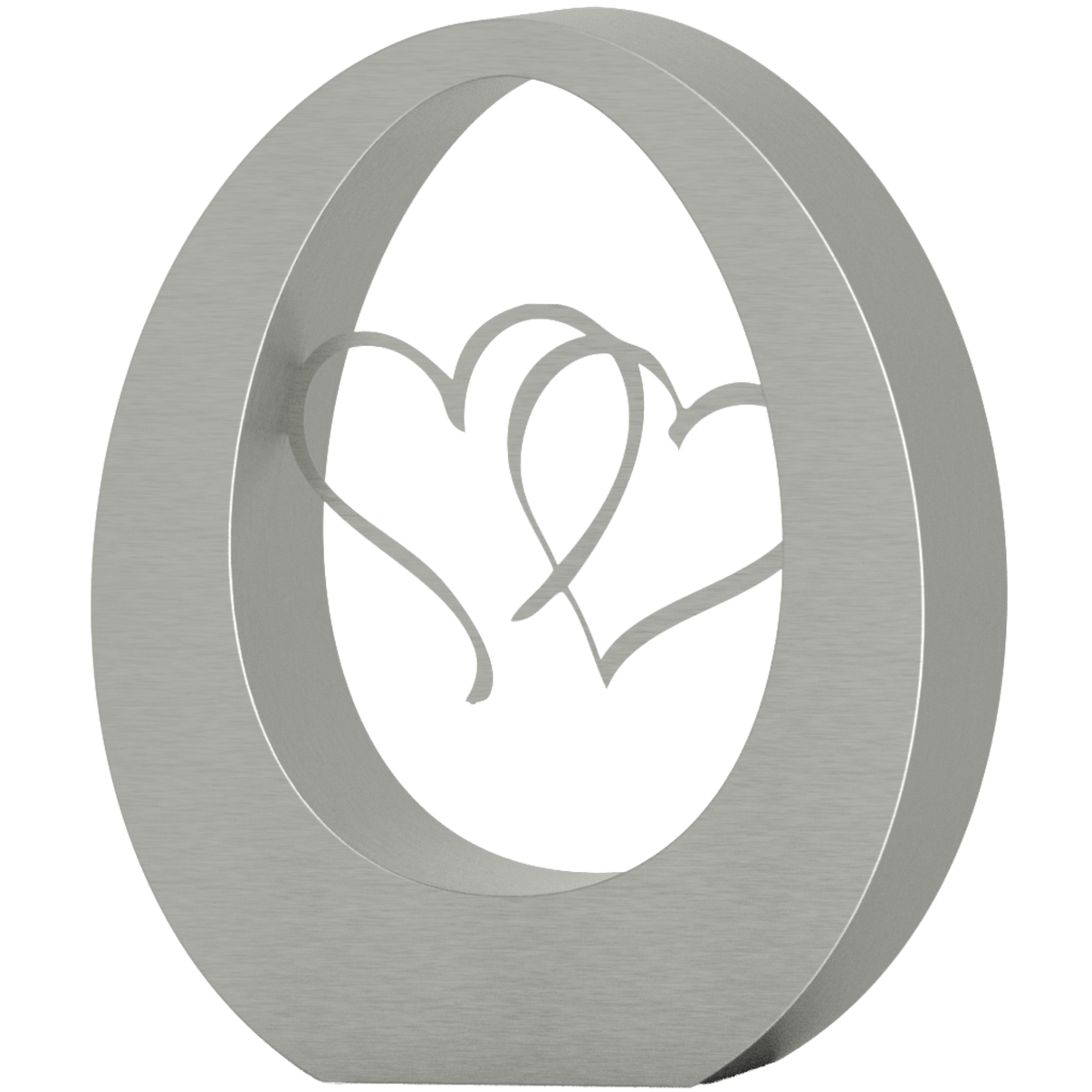LEGEND Oval Hearts Cremation Urn for Ashes Silver Stainless Steel