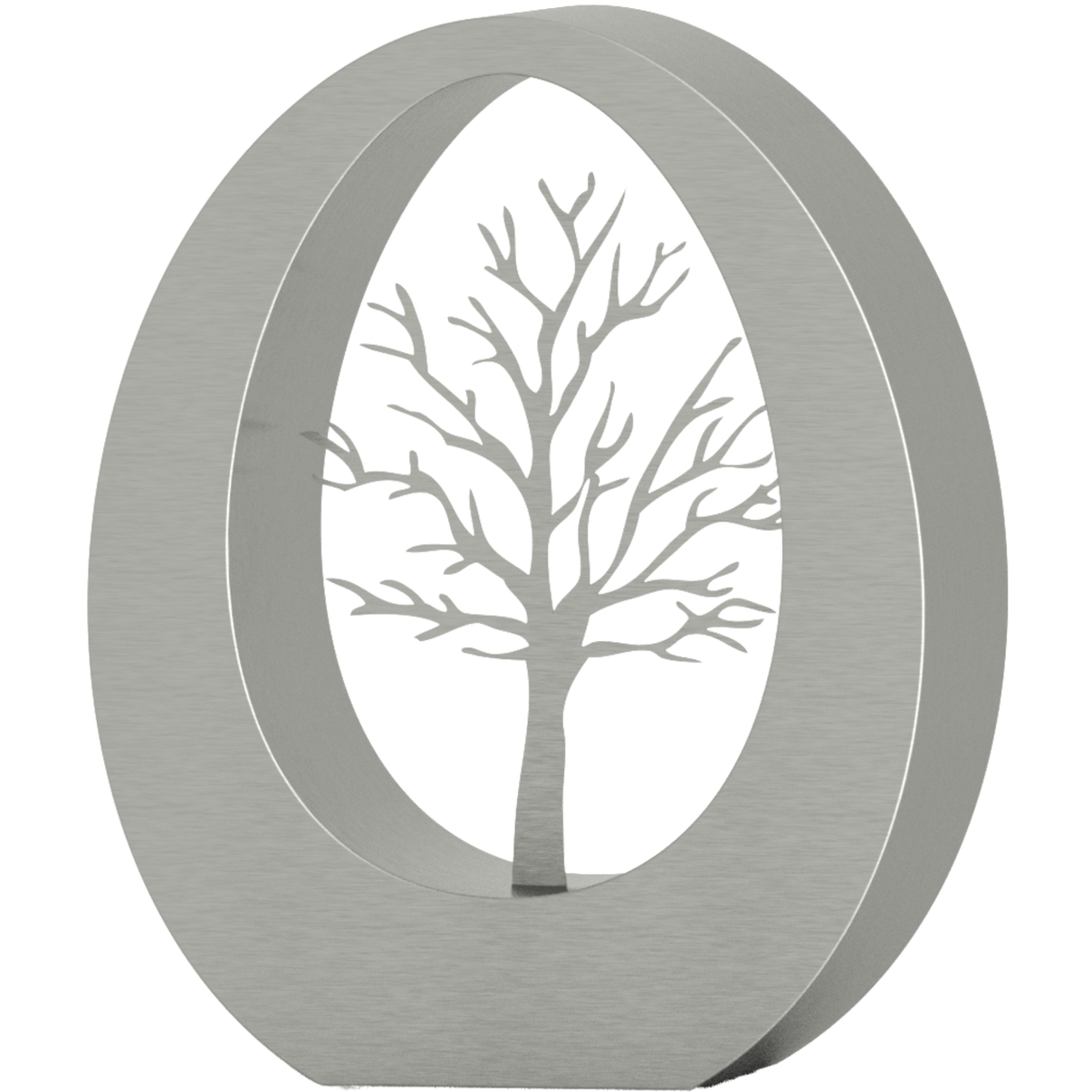 LEGEND Oval Tree Cremation Urn for Ashes Silver Stainless Steel